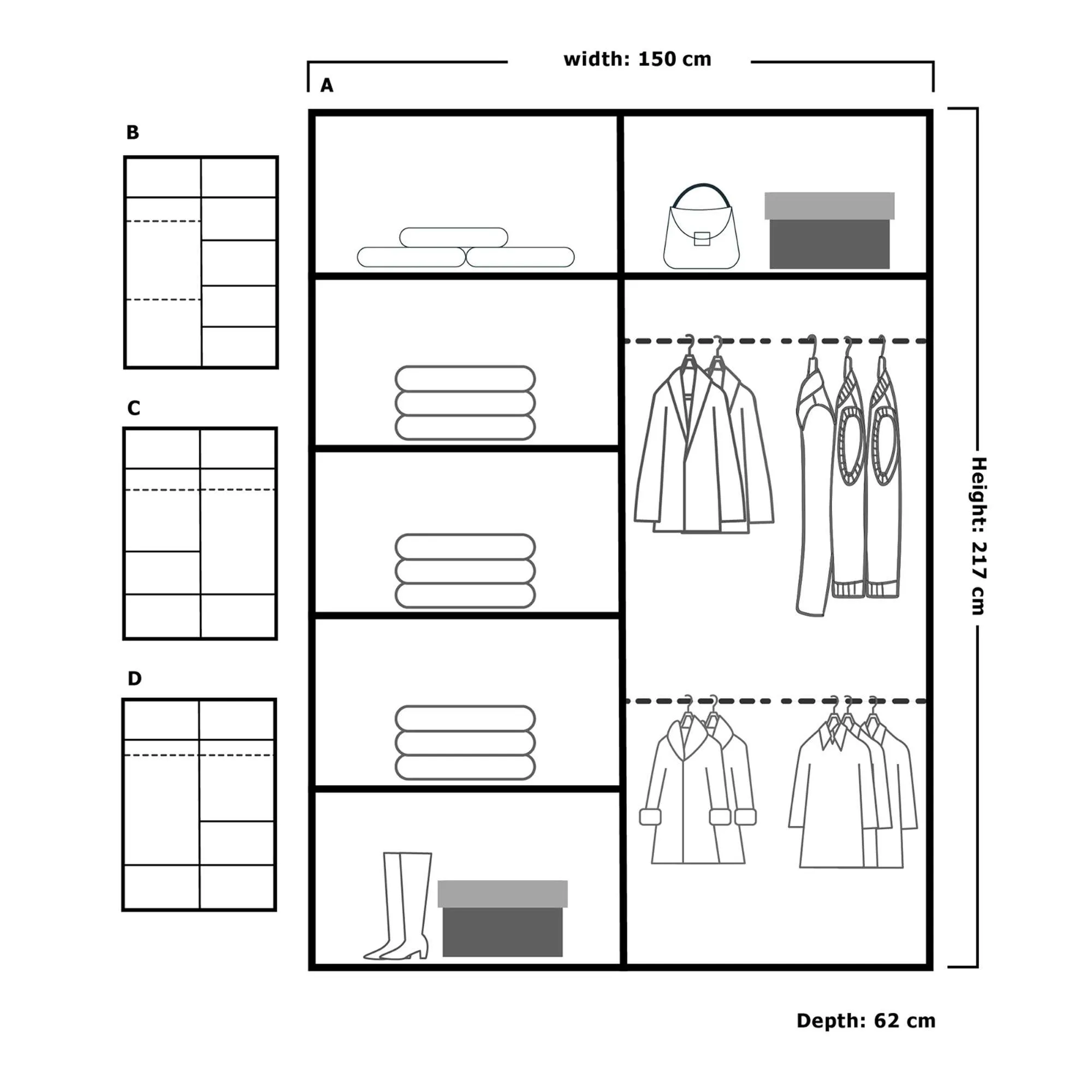 Sleek Sliding Door Wardrobe - Multiple Sizes with Mirror Options