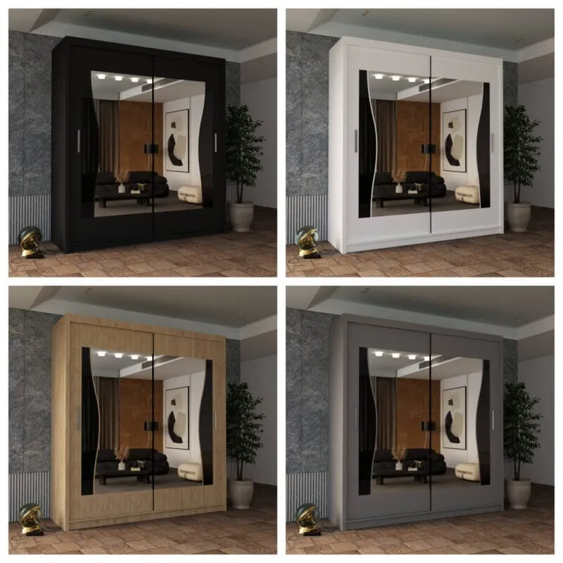 Sleek Sliding Door Wardrobe - Multiple Sizes with Mirror Options