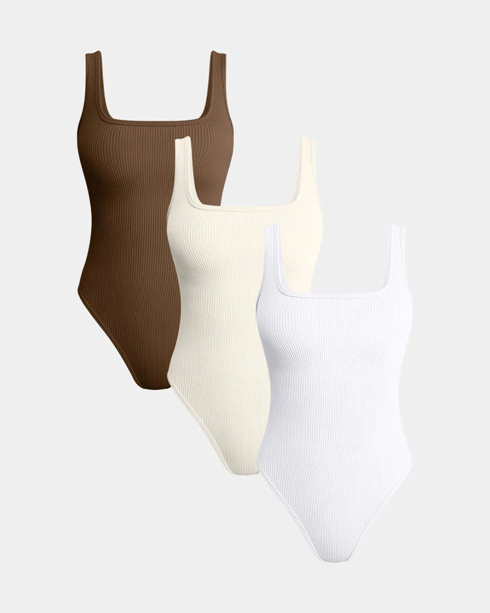 Sleeveless Square Neck Bodysuits