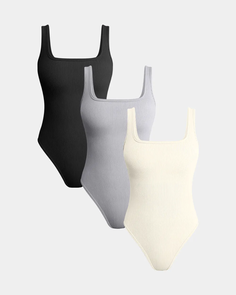 Sleeveless Square Neck Bodysuits