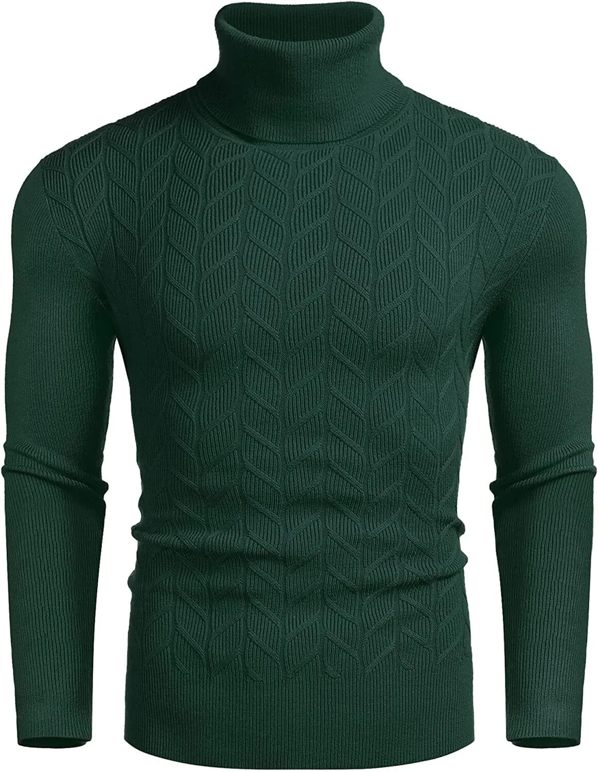 Slim Twist Pattern Turtleneck Knit Sweater (US Only)