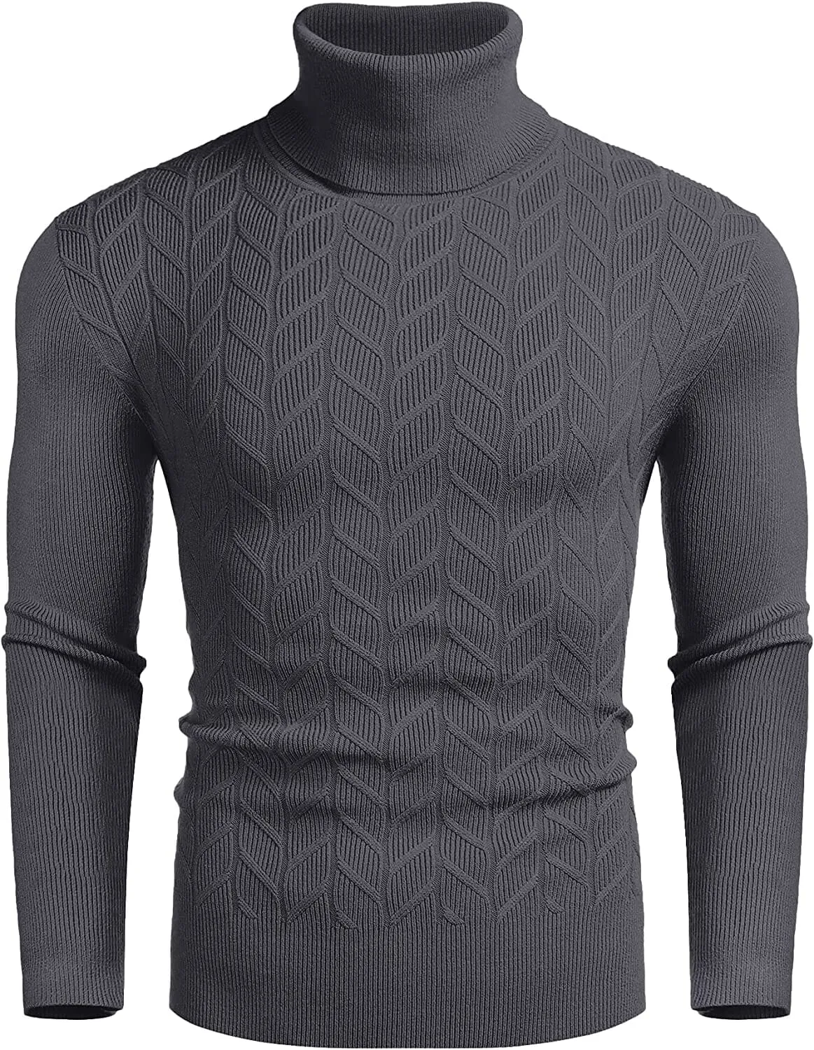 Slim Twist Pattern Turtleneck Knit Sweater (US Only)