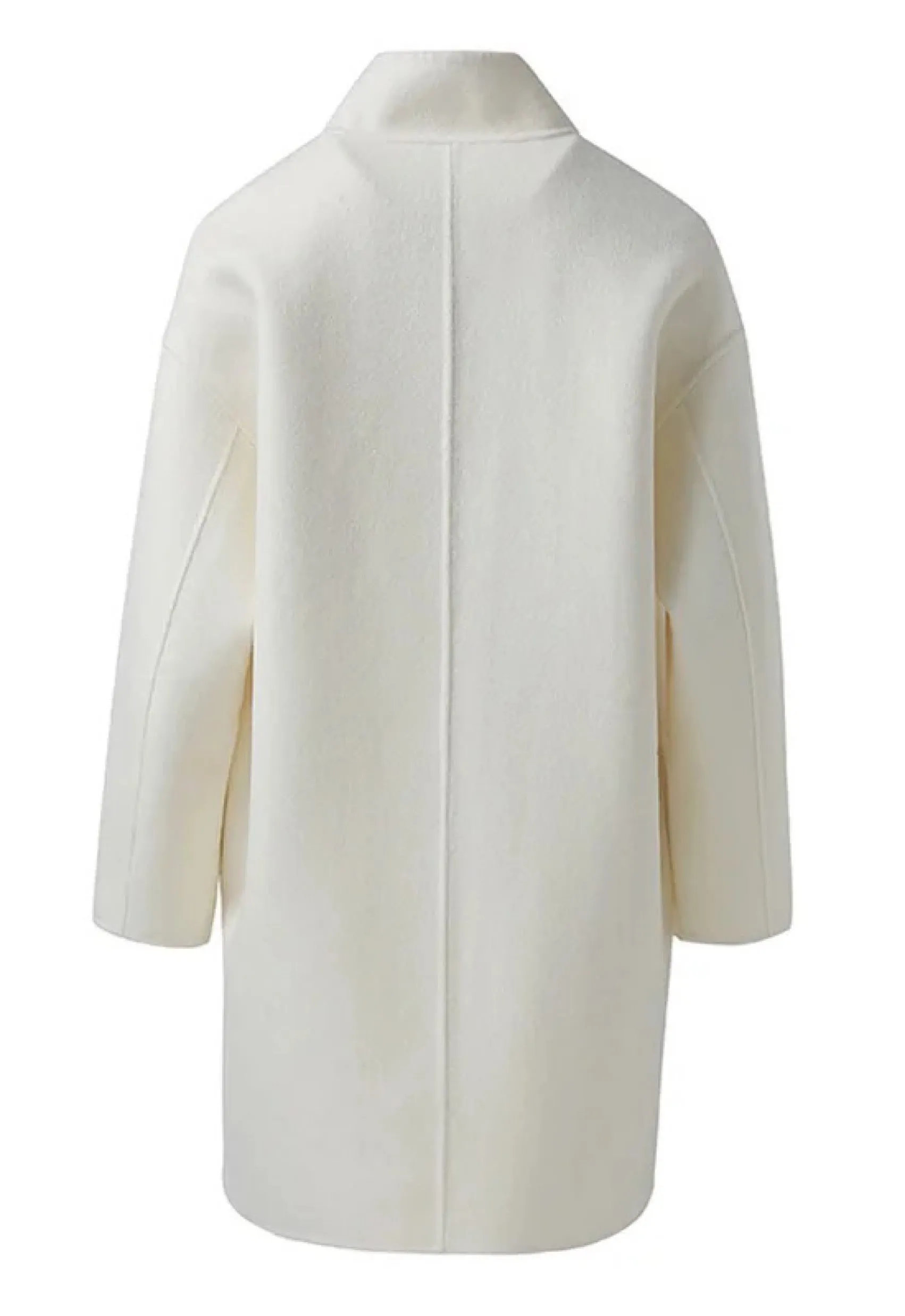 SOPHINA White Cashmere Coat with Fur Detail