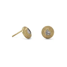 Sterling Silver Gold Plated Polki Diamond Earrings