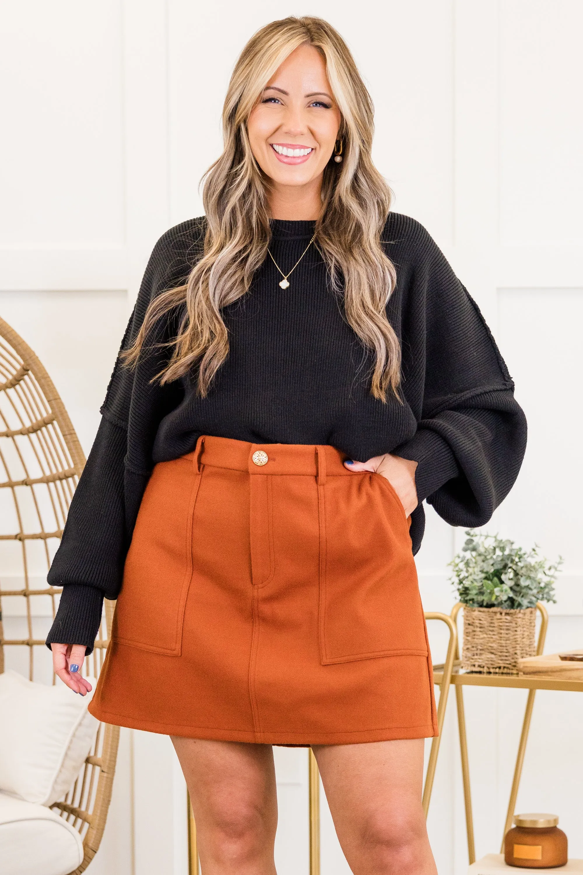 Stick To It Skirt, Brown