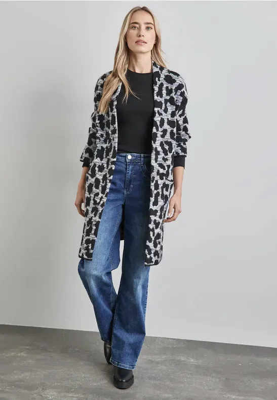 Street One Long Cardigan with animal print