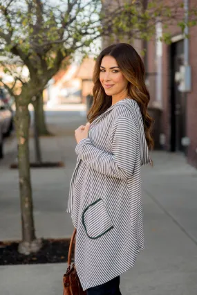 Striped Waterfall Cardigan