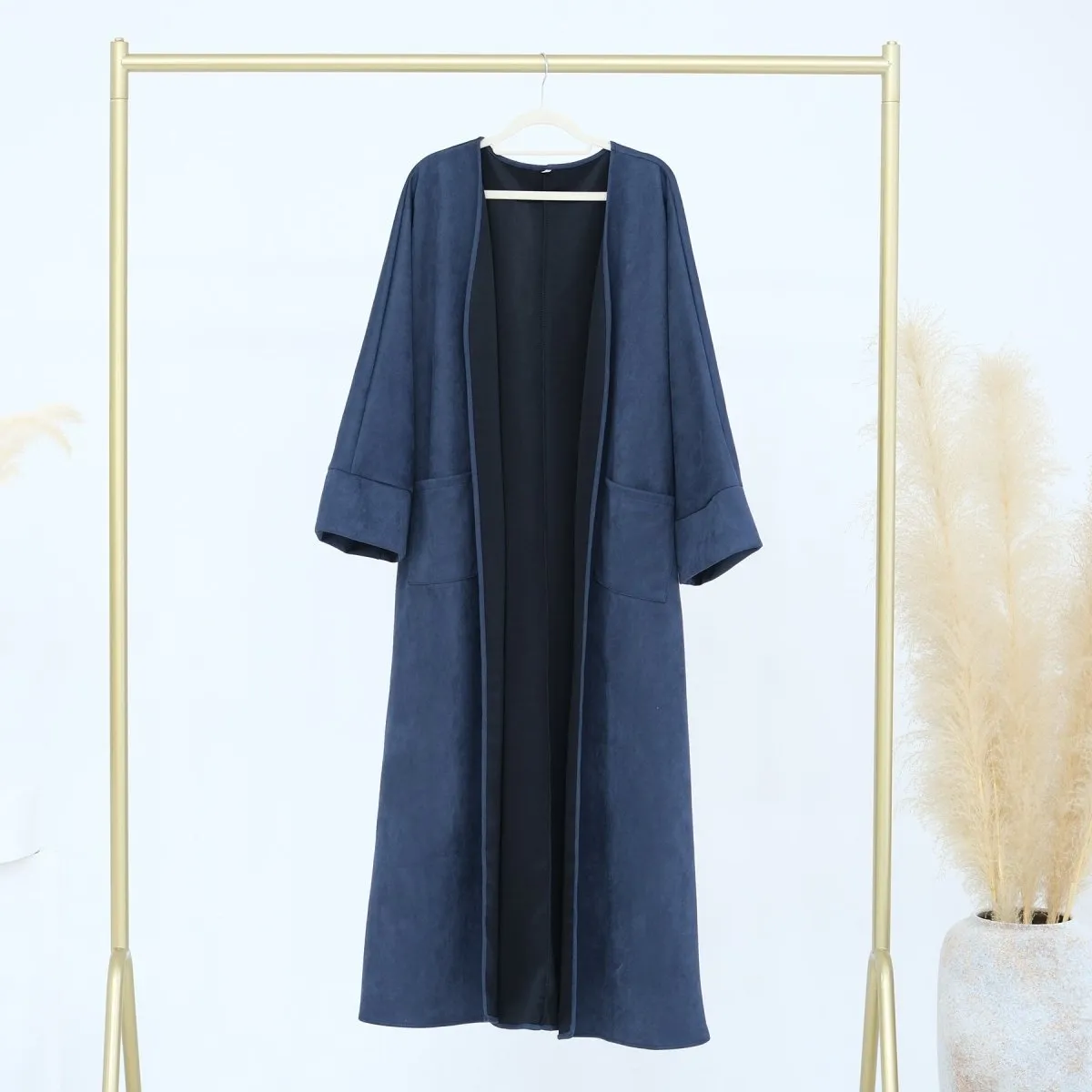 Suede Cardigan Open Abaya (MOA093)