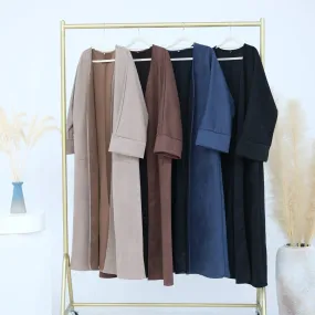 Suede Cardigan Open Abaya (MOA093)