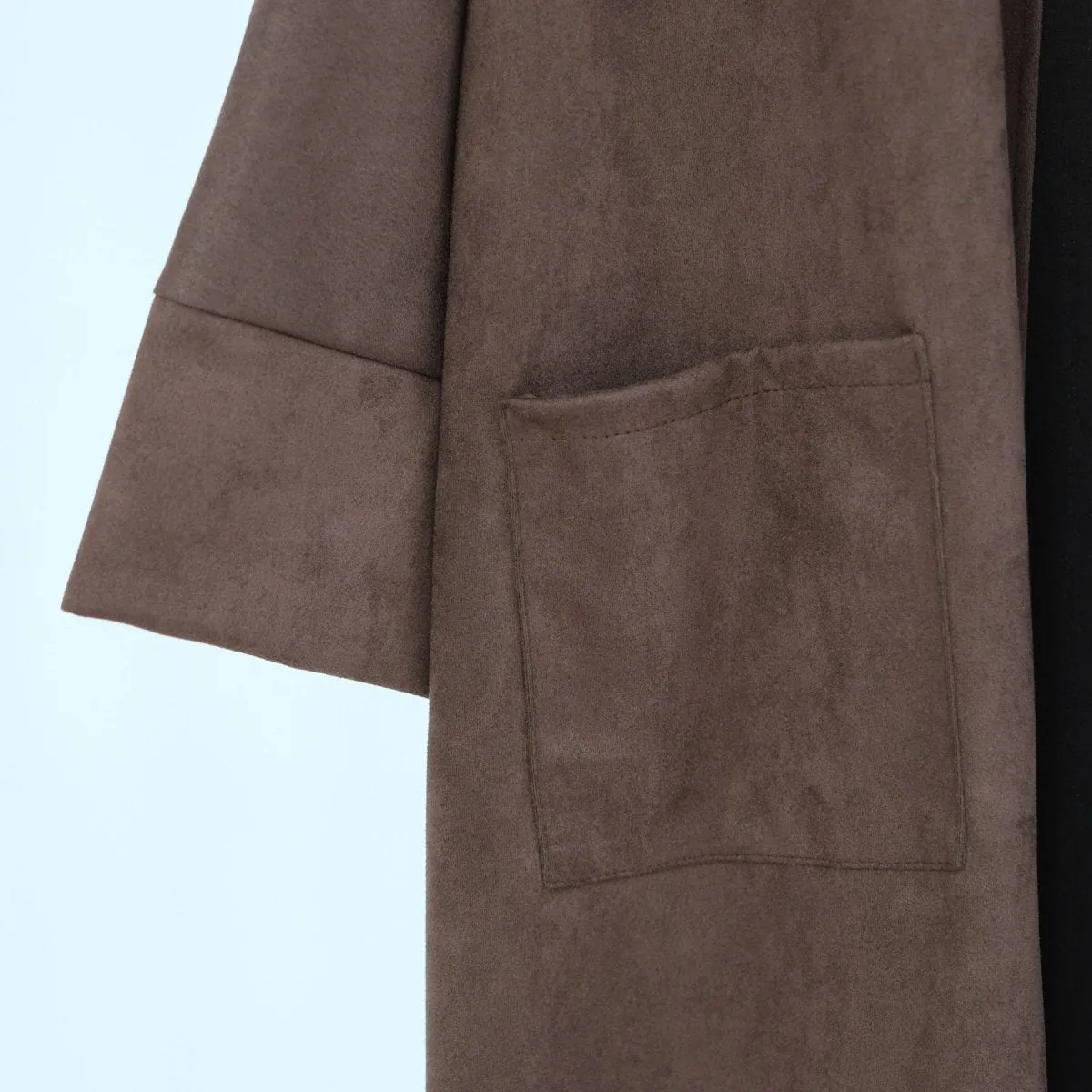 Suede Cardigan Open Abaya (MOA093)