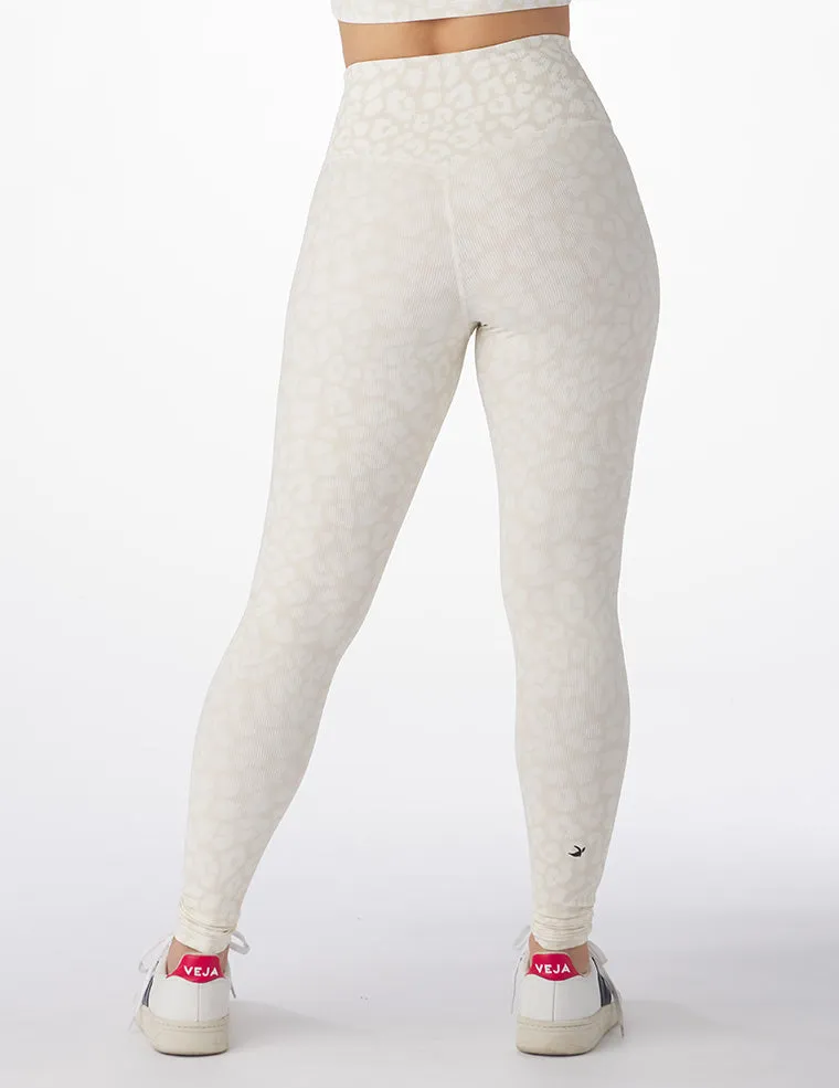 Sultry Legging Rib: Oatmilk Leopard