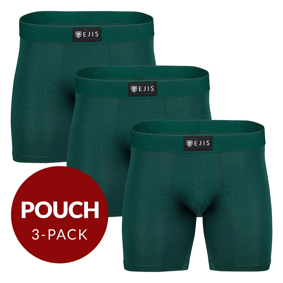 Sweat Proof Men's Boxer Briefs with Pouch - Green 3pk