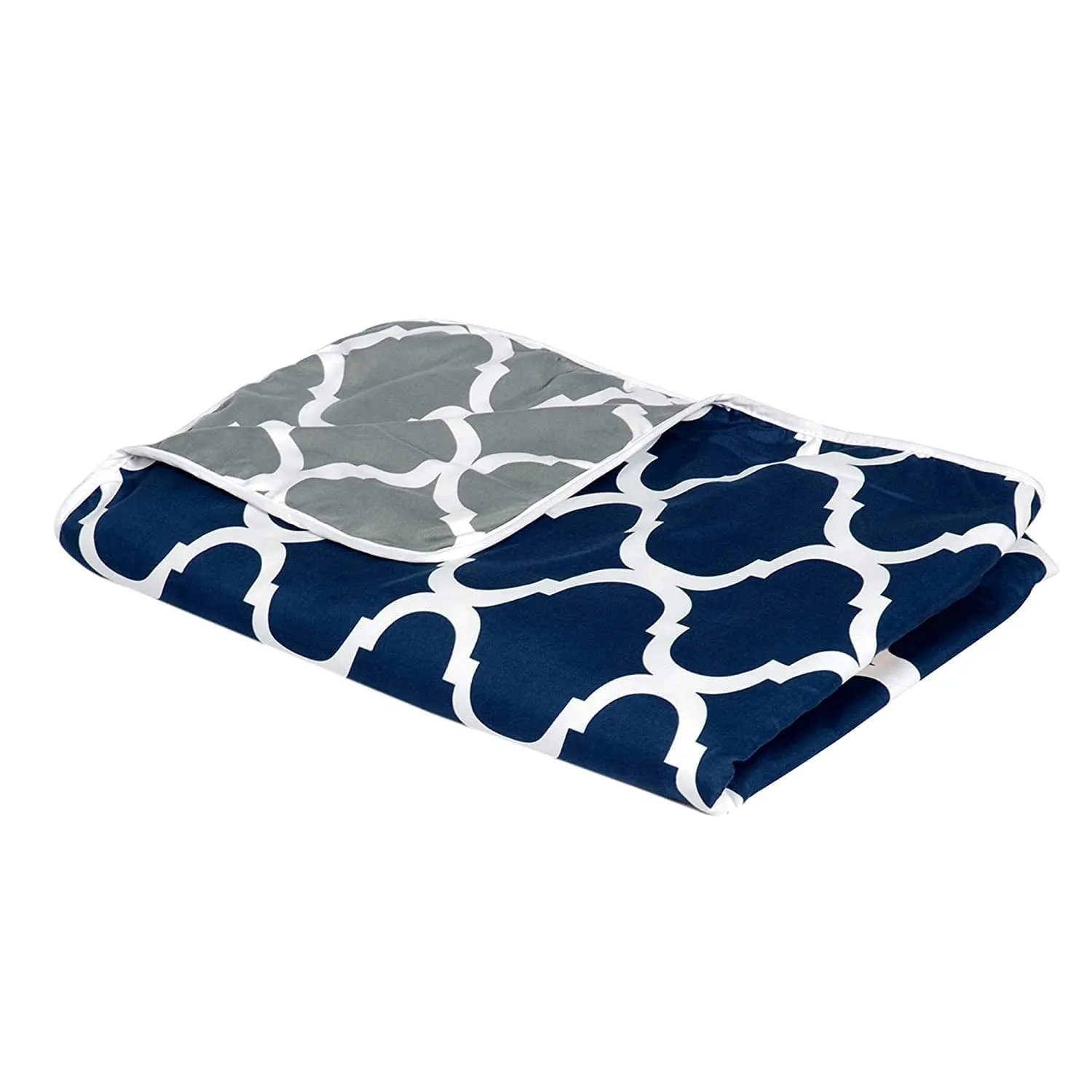 SYNEX Microfiber Reversible Abstract Single Bed AC Dohar / Blanket (Blue and Gray Print)