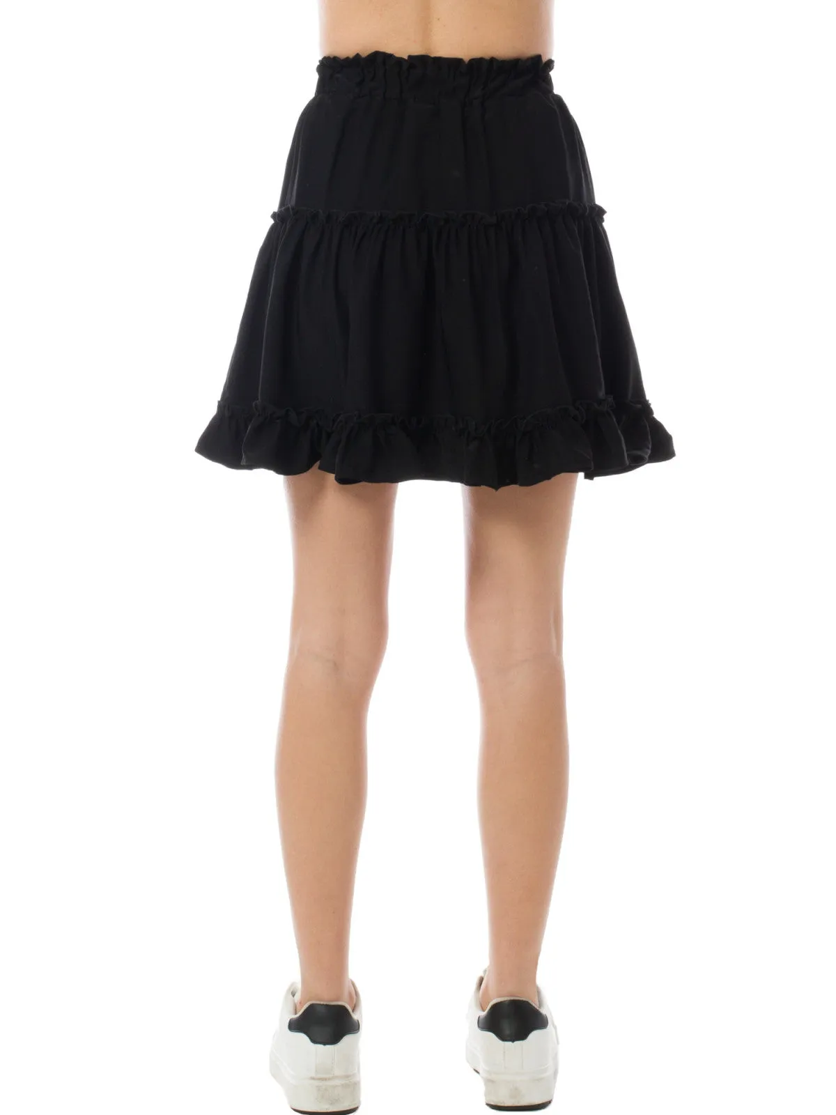 Tiered Ruffle Flowy Mini Skater Skirt