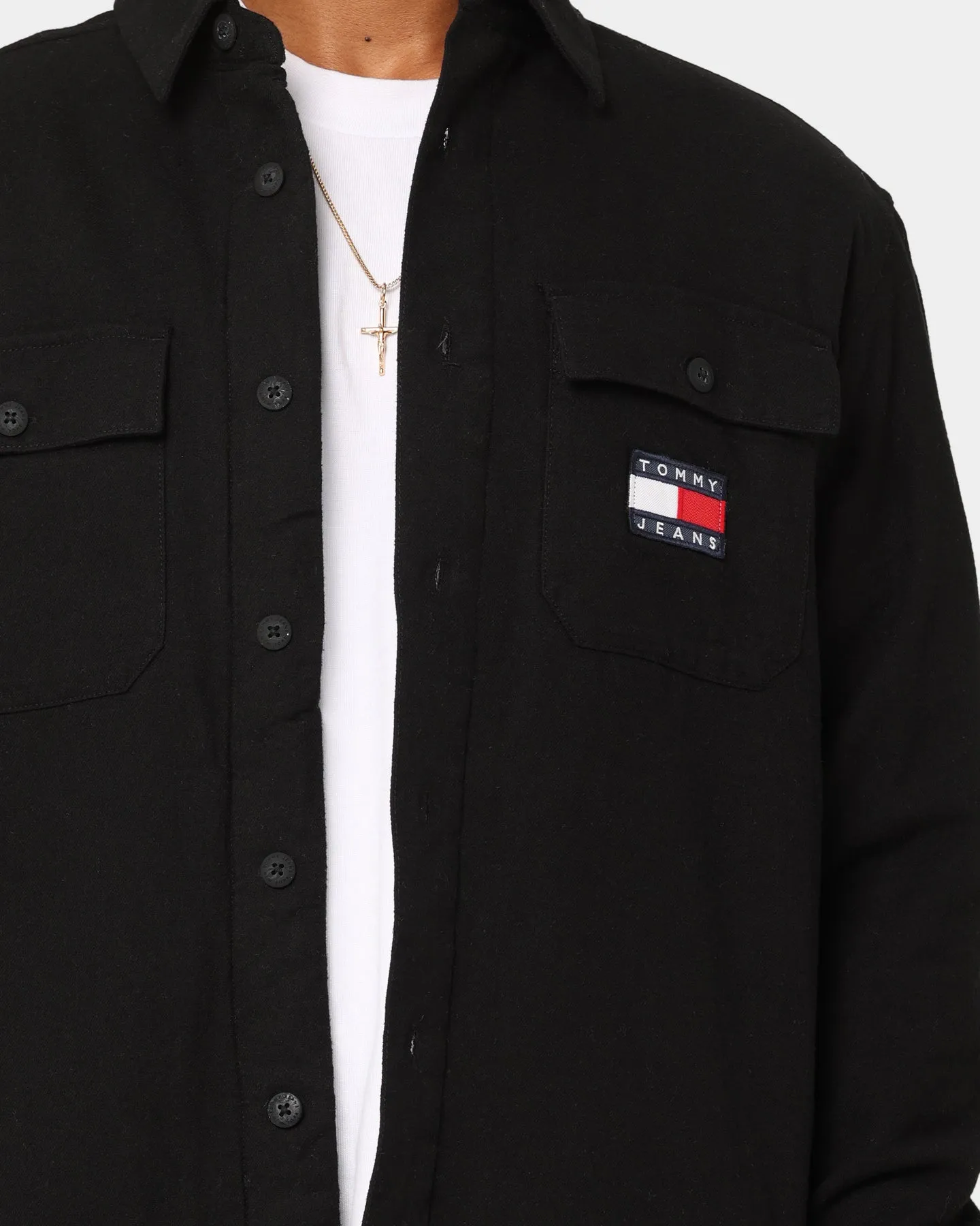 Tommy Jeans TJM Sherpa Lined Overshirt Black