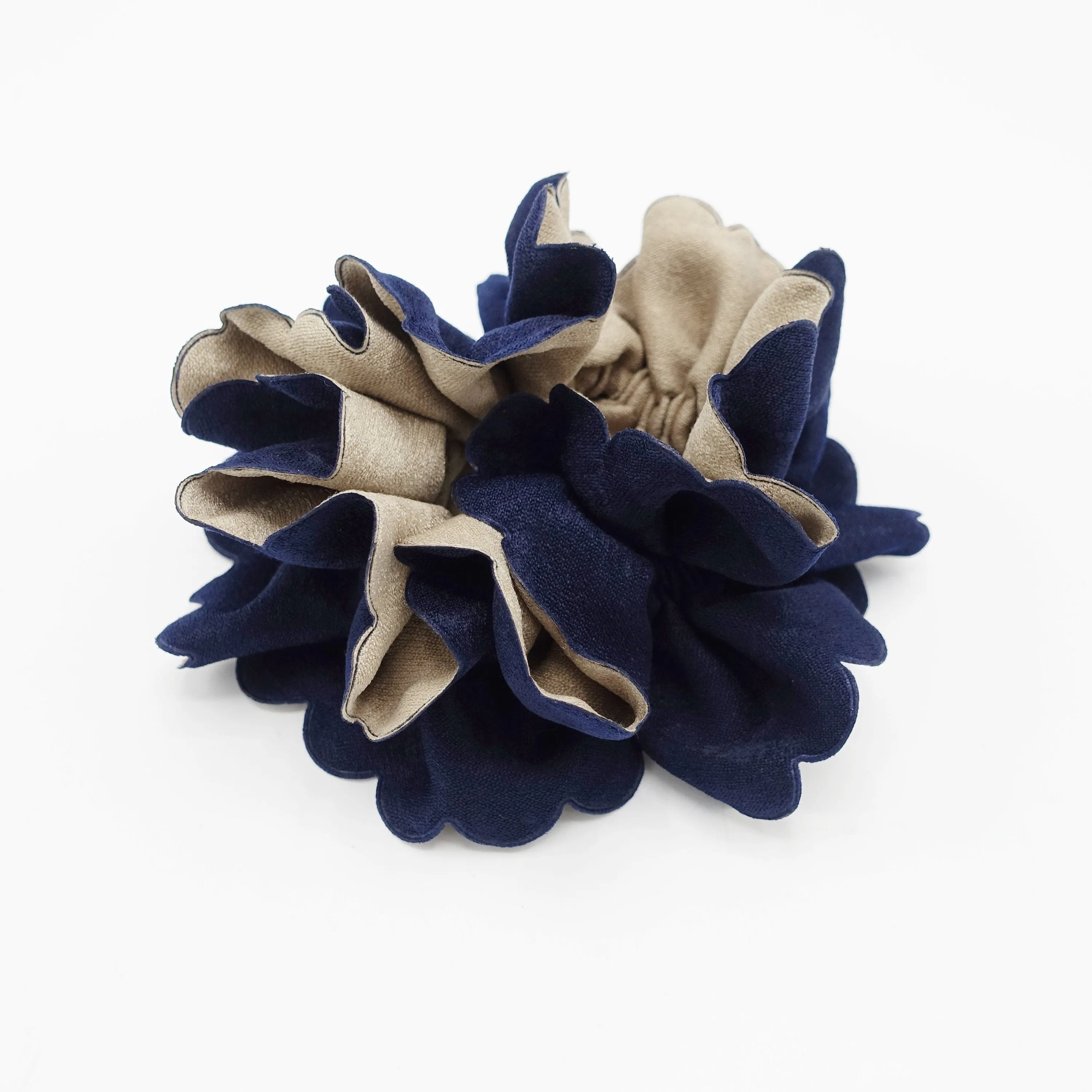 two tone scrunchies micro fiber floral petal scrunchie hair elastic women hair accessories