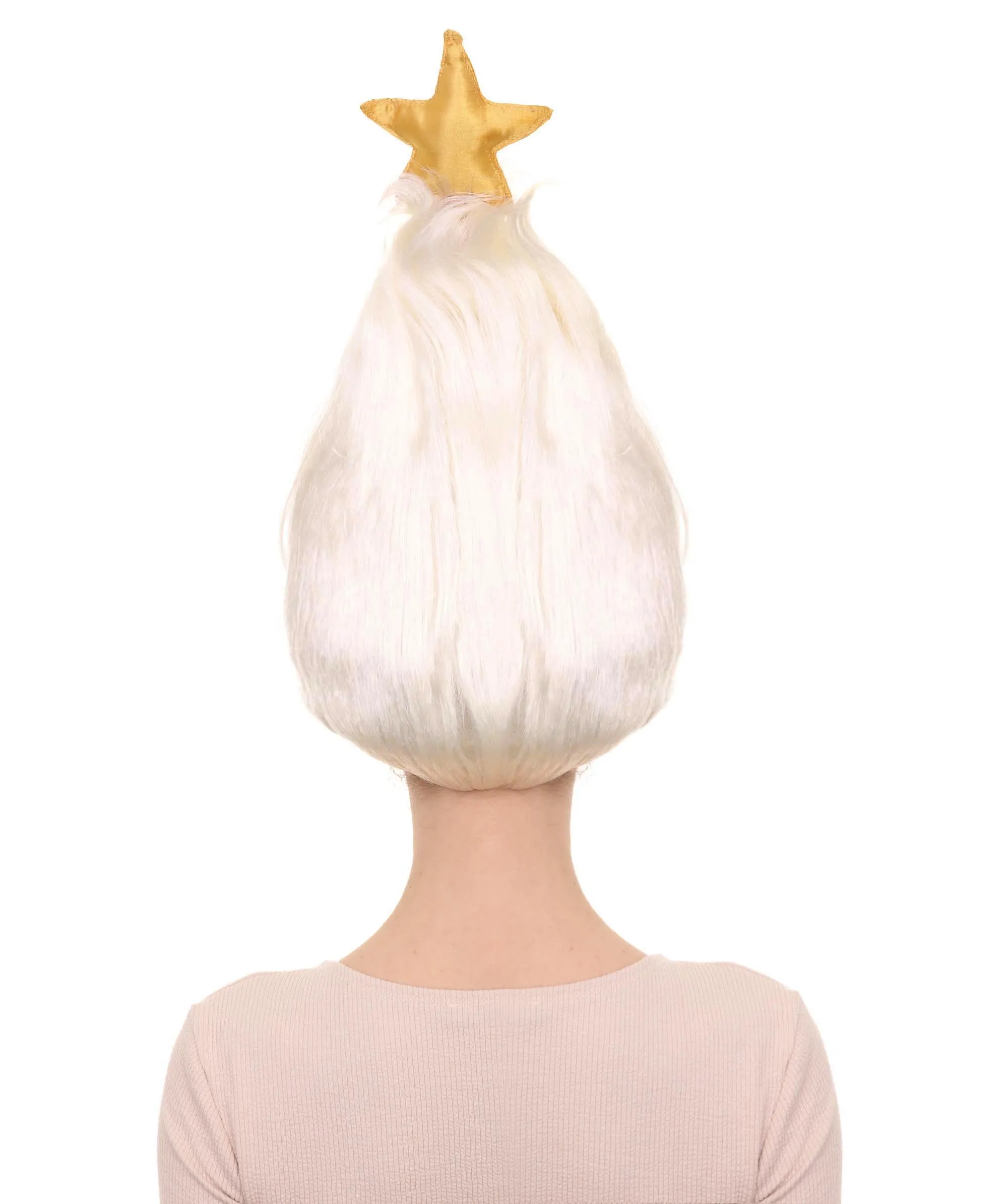 Unisex White ChristmasTree Wig | Christmas Star Wig | Premium Breathable Capless Cap