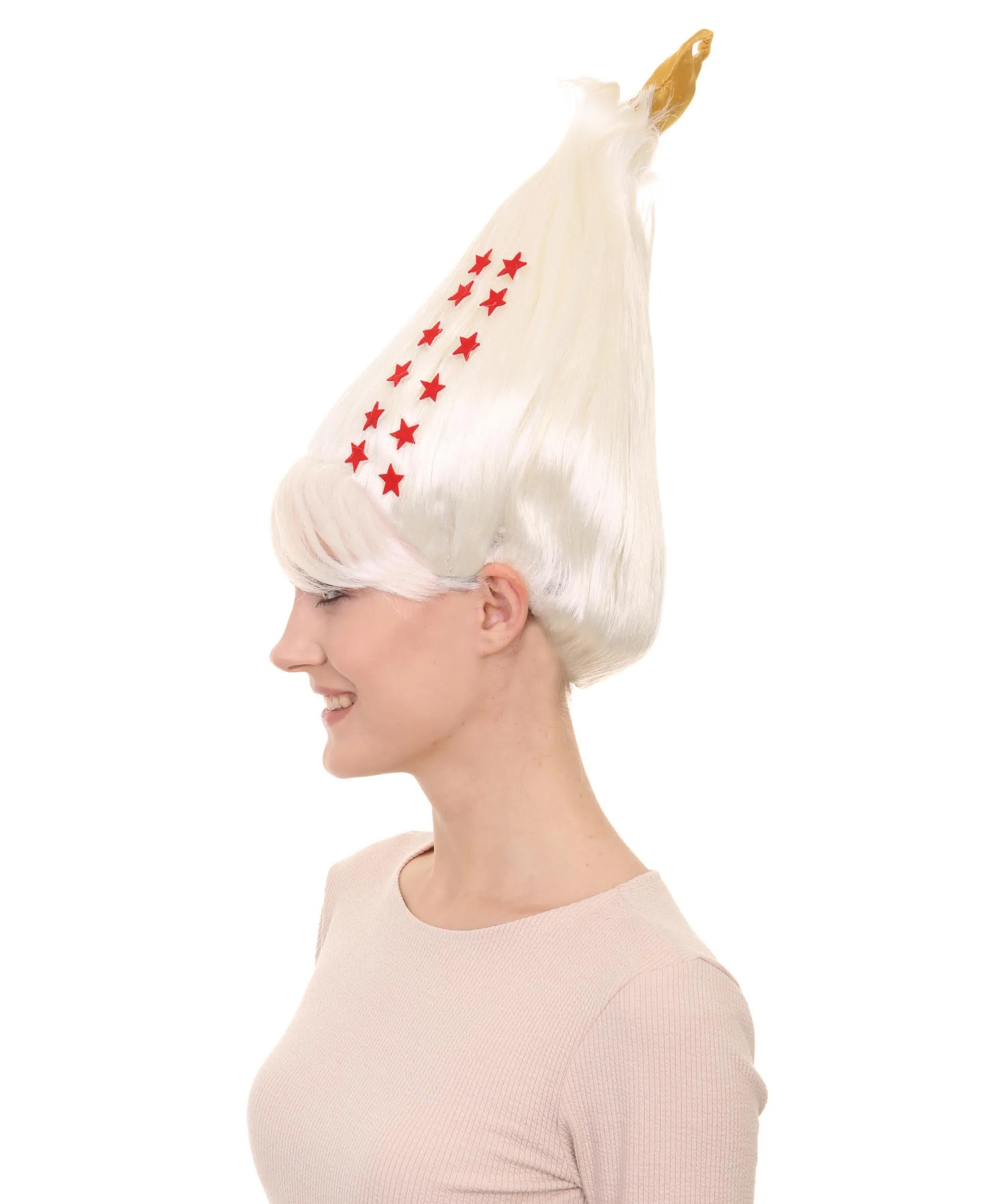 Unisex White ChristmasTree Wig | Christmas Star Wig | Premium Breathable Capless Cap