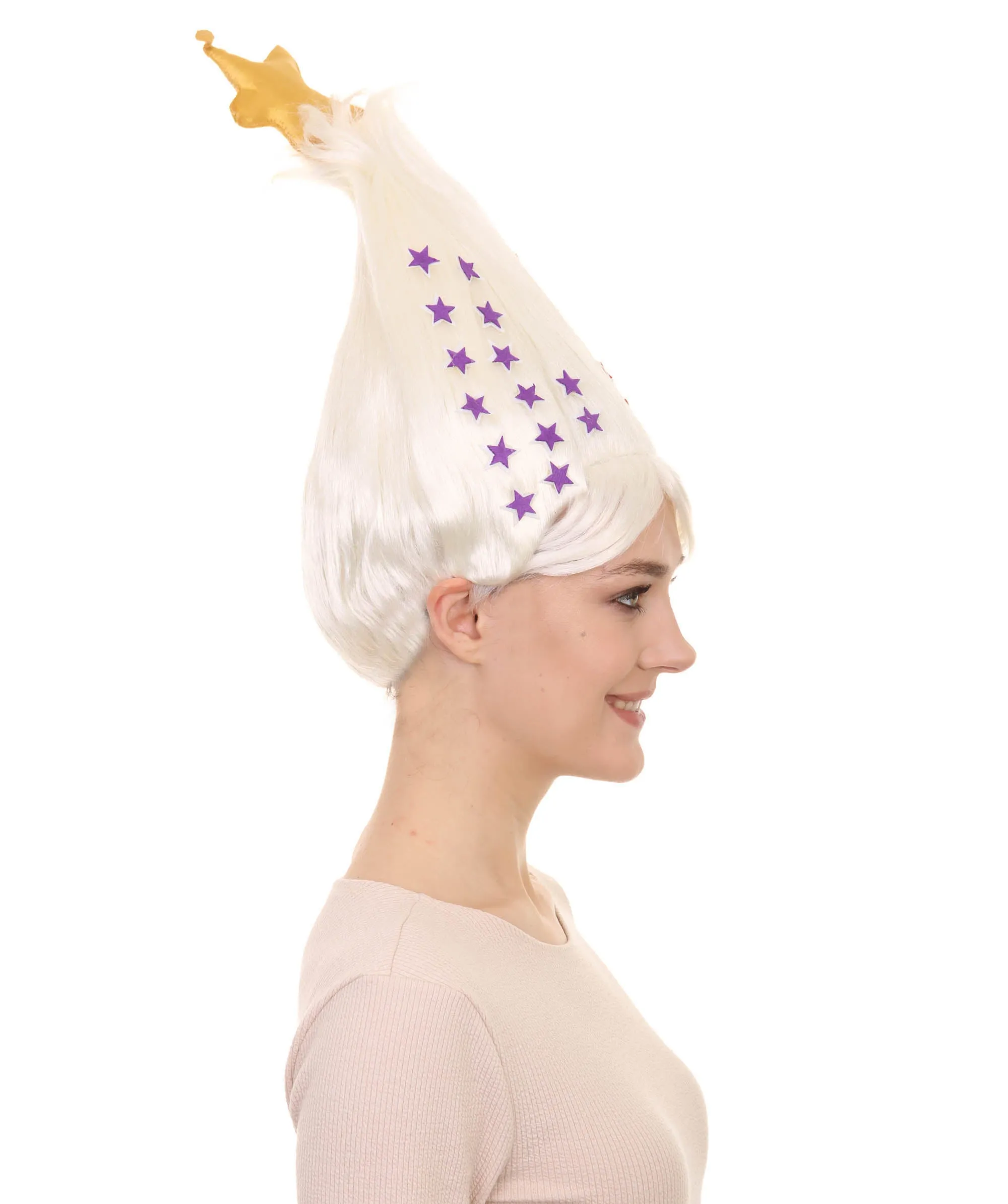 Unisex White ChristmasTree Wig | Christmas Star Wig | Premium Breathable Capless Cap