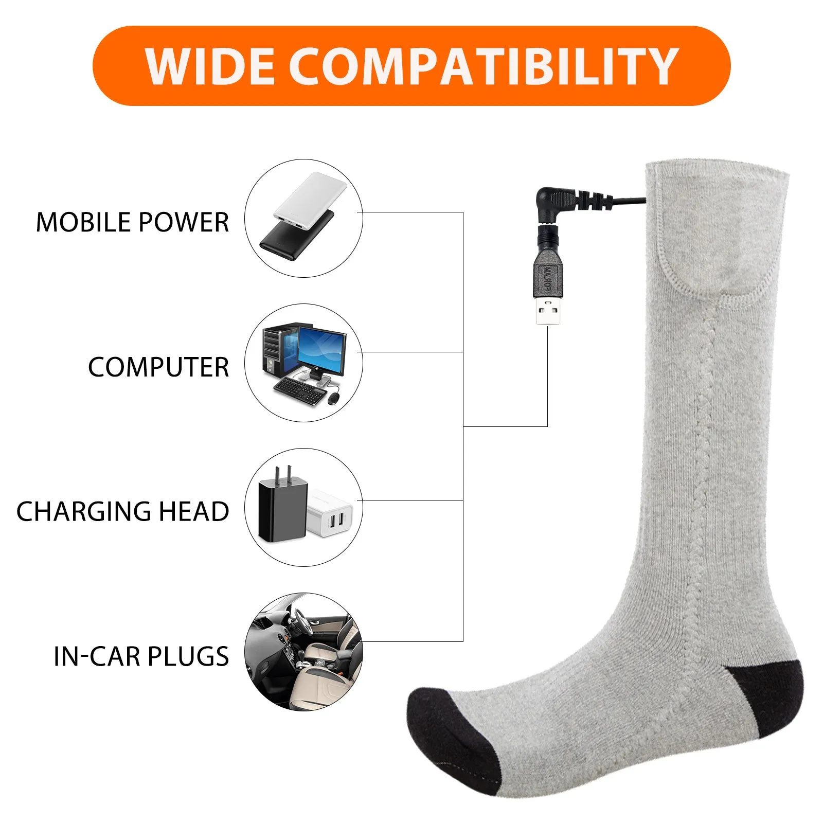 USB Heated Winter Socks