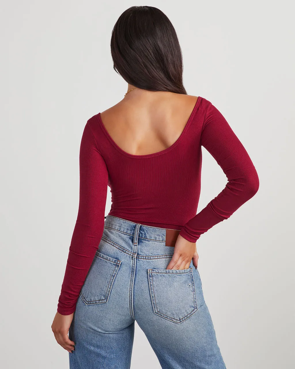 Venus Ribbed Knit Henley Bodysuit