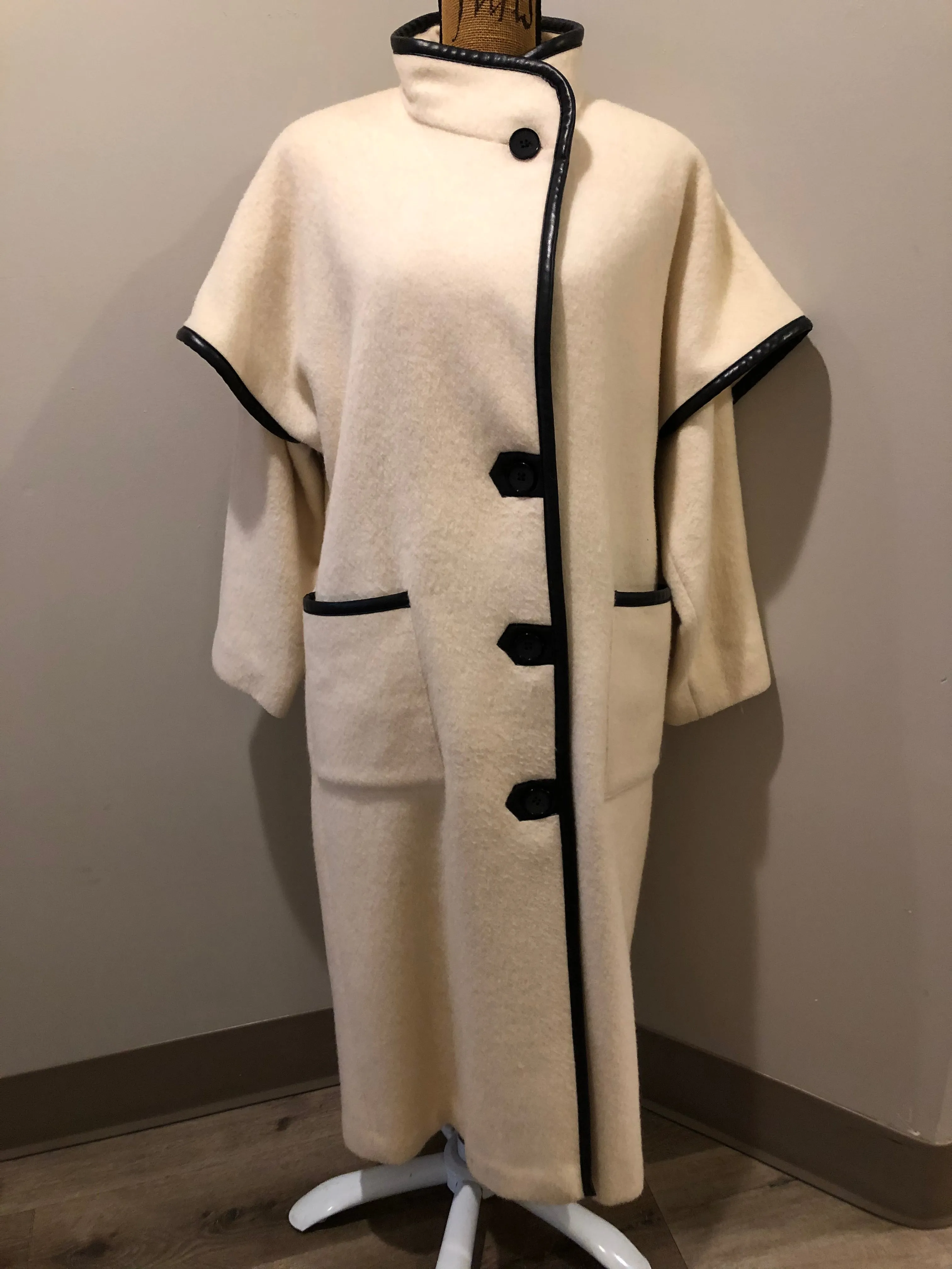 Vintage Hudson's Bay Company White Wool Coat, Made in Canada, SOLD