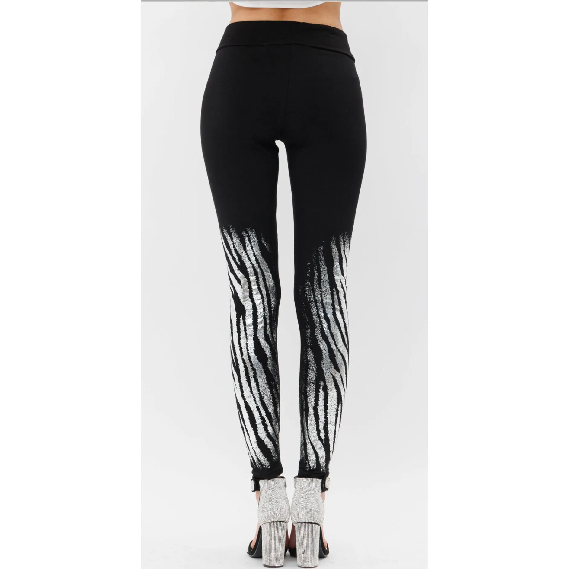 Vocal Zebra Sparkle Foil Leggings