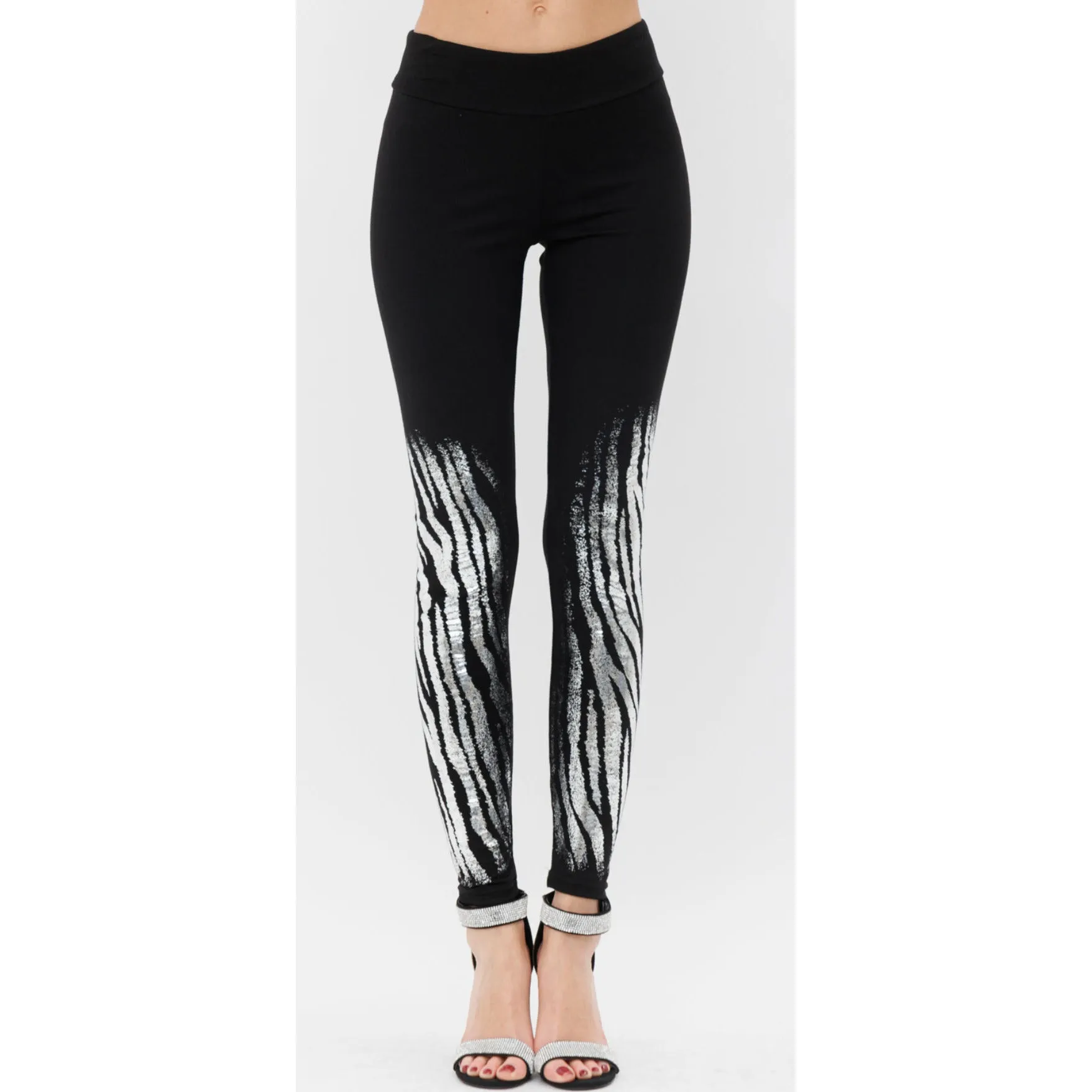 Vocal Zebra Sparkle Foil Leggings