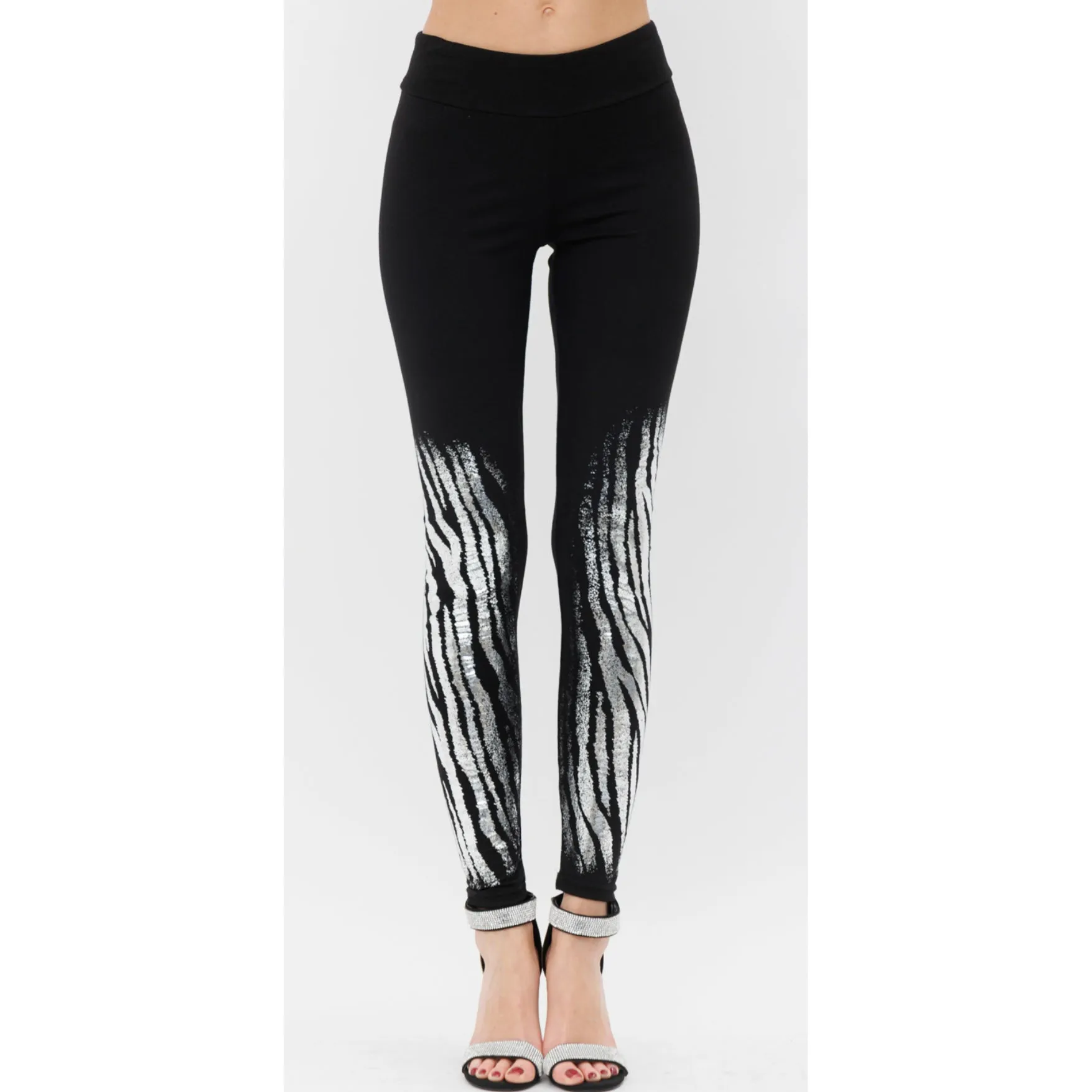 Vocal Zebra Sparkle Foil Leggings