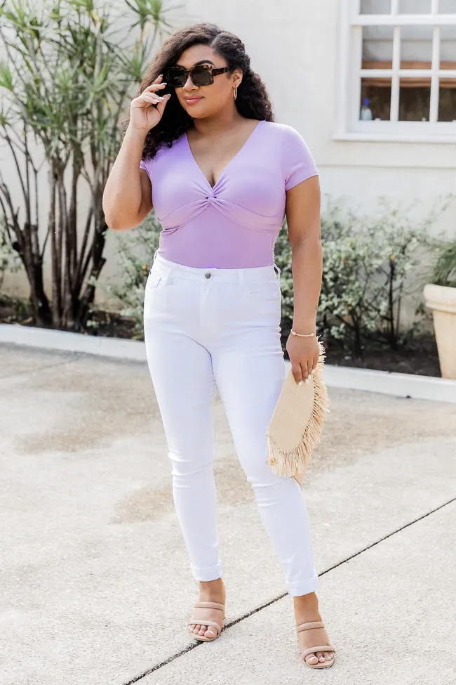 Wanna See You Again Purple Twist Front Bodysuit FINAL SALE