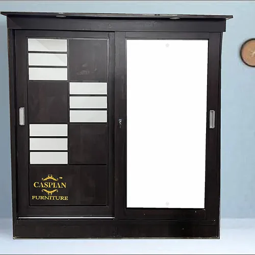 Wardrobe with 2 Sliding Door for Bedroom and Large Mirror | 4 Door Wardrobe