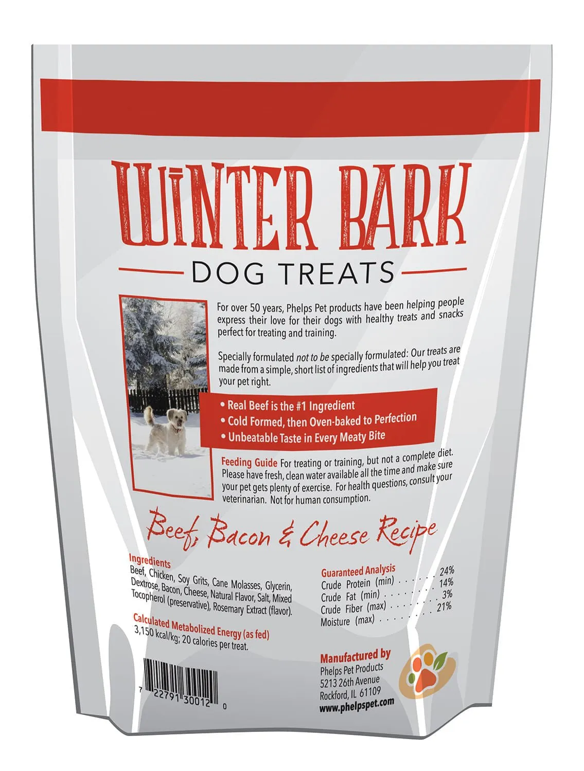 Winter Bark Dog Treats, Beef/Bacon/Cheese