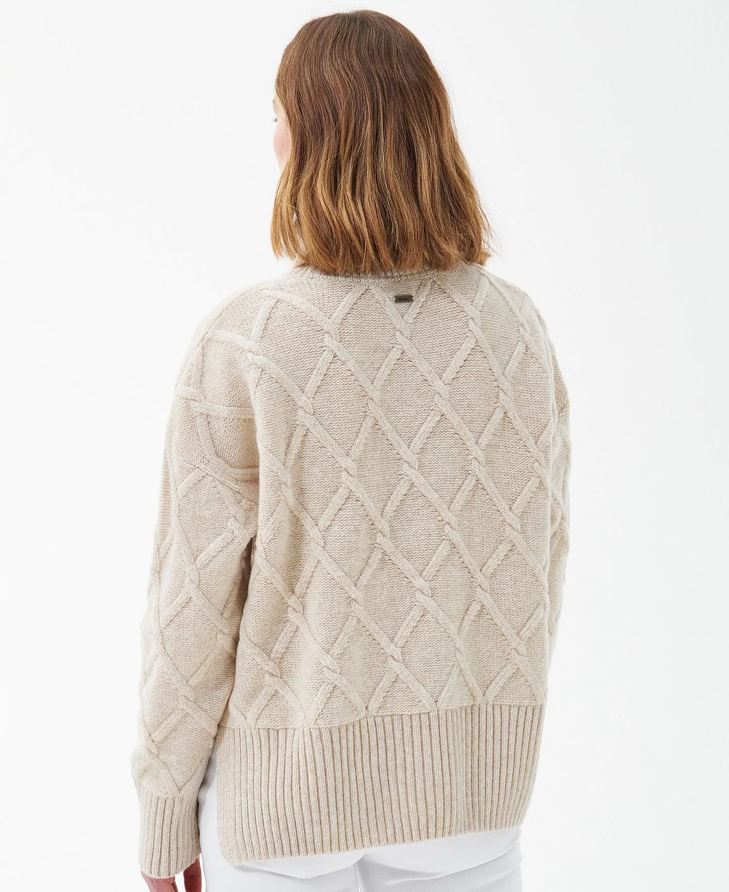 Women's Barbour | Perch Knit Turtleneck Wool Blend Sweater | Oatmeal