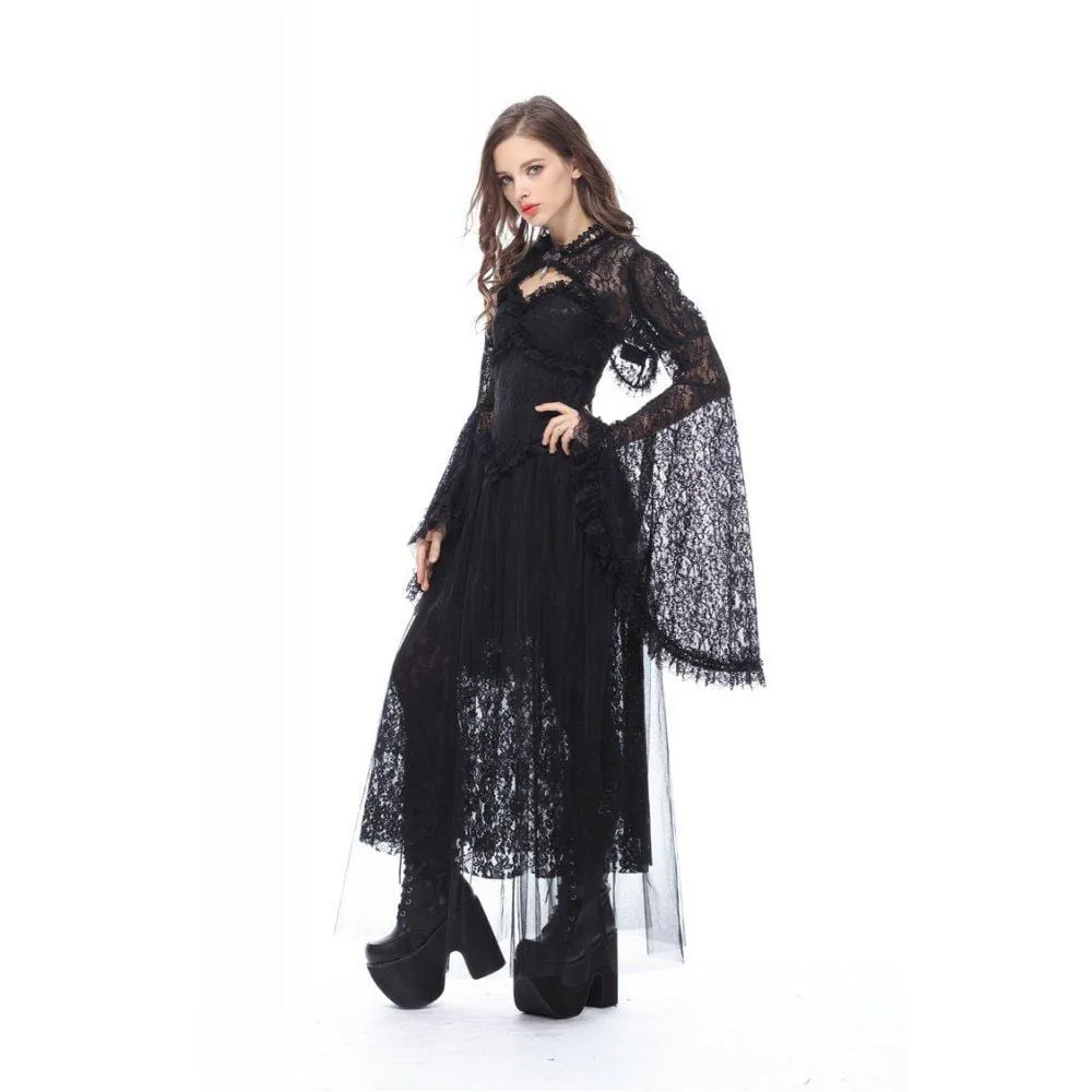 Women's Bell Sleeved All Lace Cape