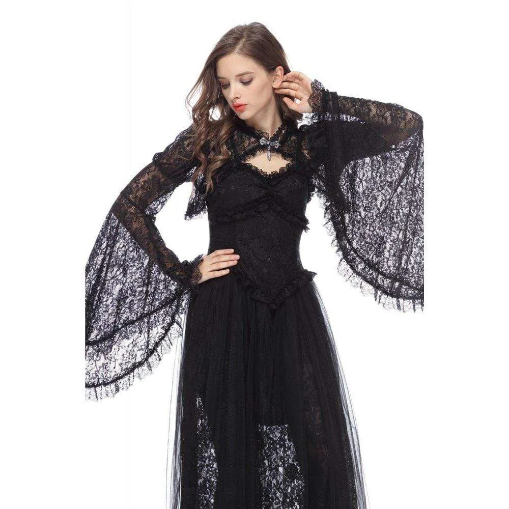 Women's Bell Sleeved All Lace Cape