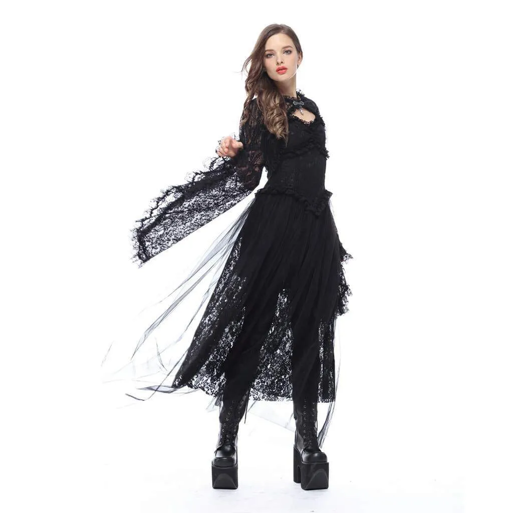 Women's Bell Sleeved All Lace Cape