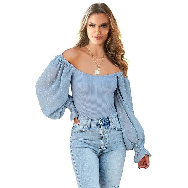 Women's Off Shoulder Long Sleeve Fashion Bodysuit