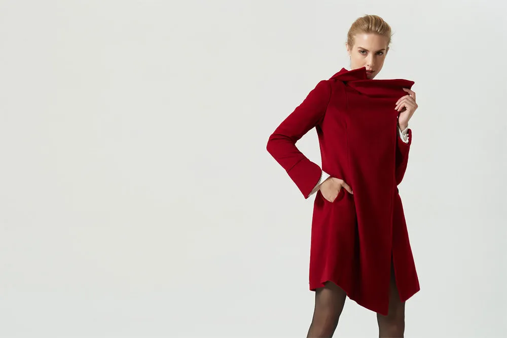 womens short red wool coat 1961