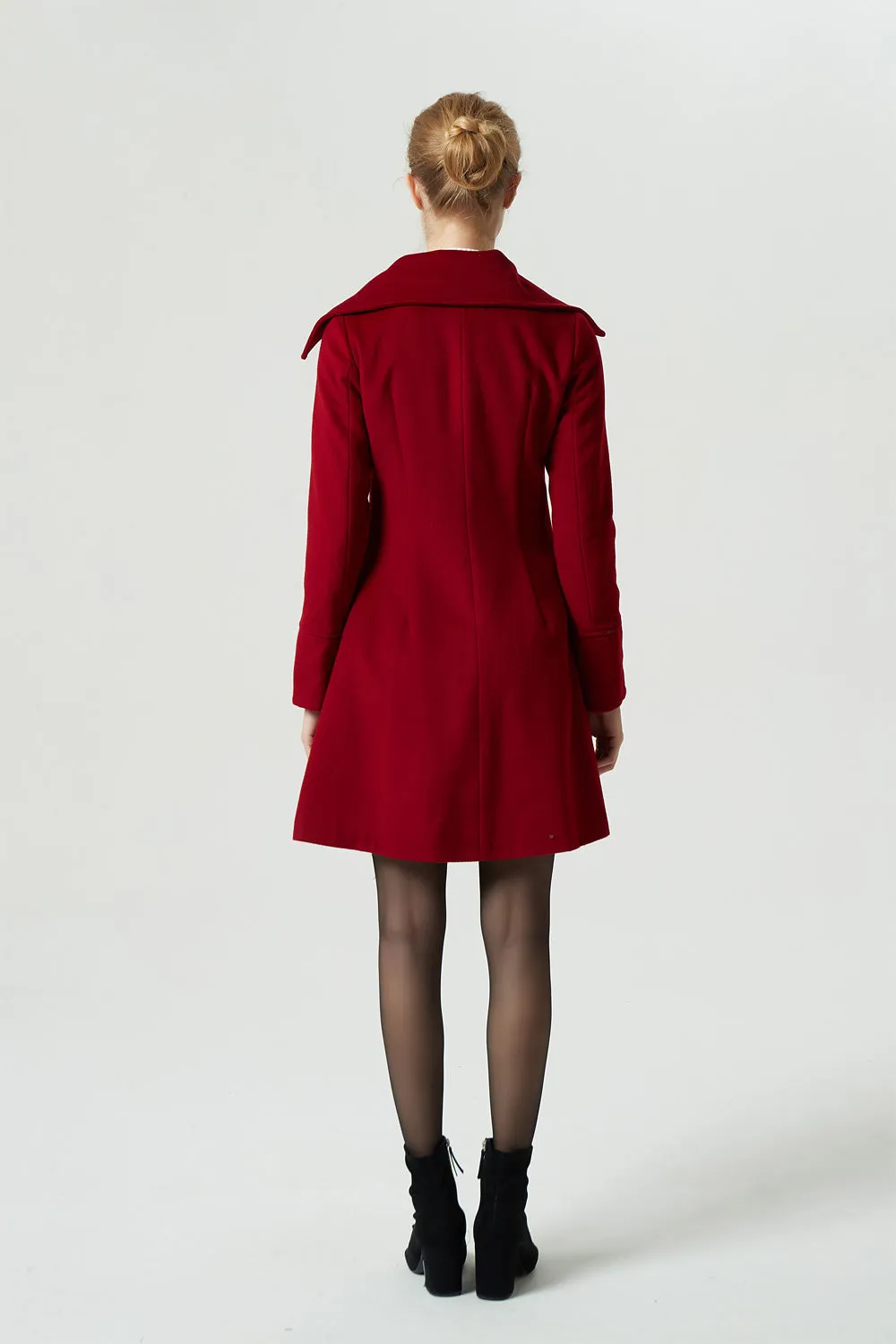 womens short red wool coat 1961