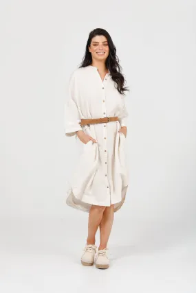 Wonder Long Sleeve Dress in Natural