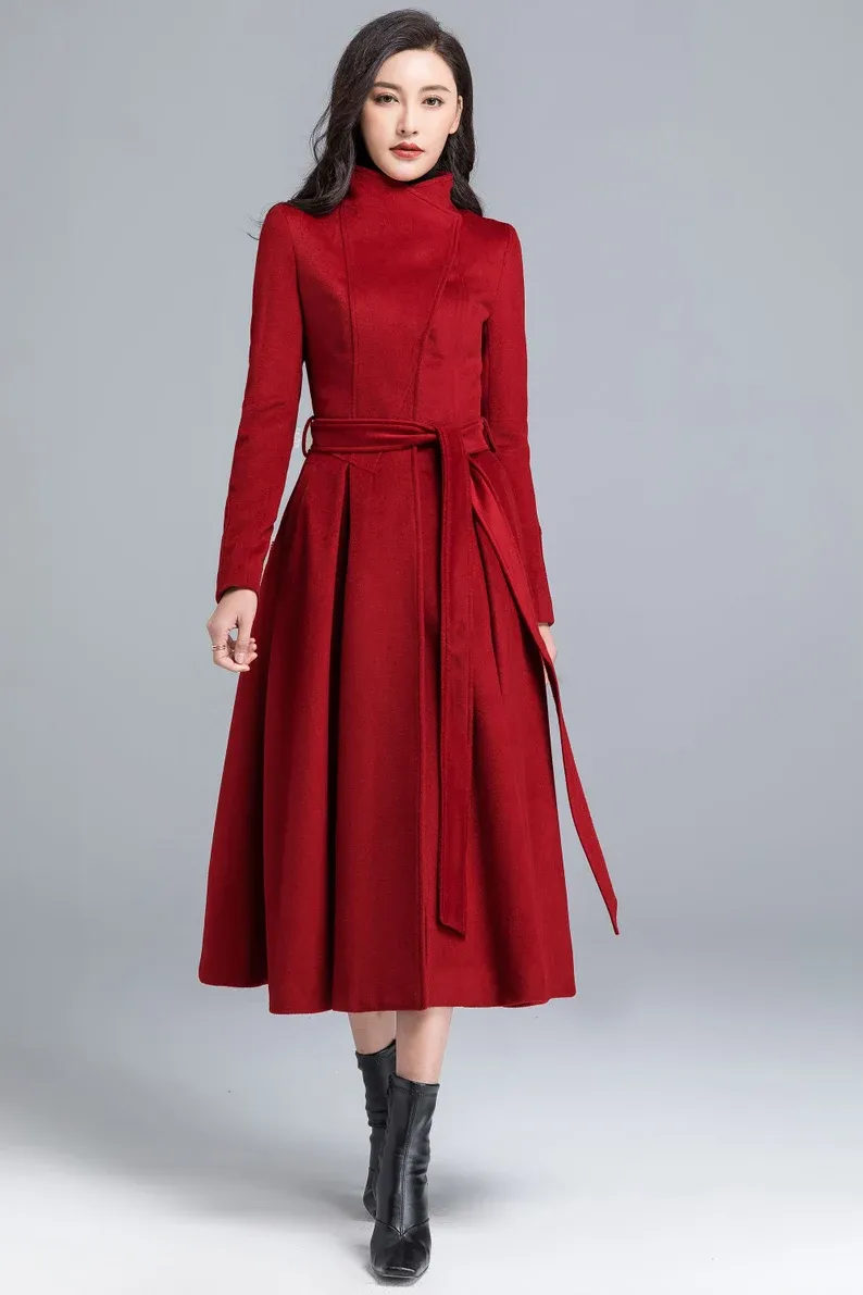 Wool coat, Asymmetrical wool coat 2482