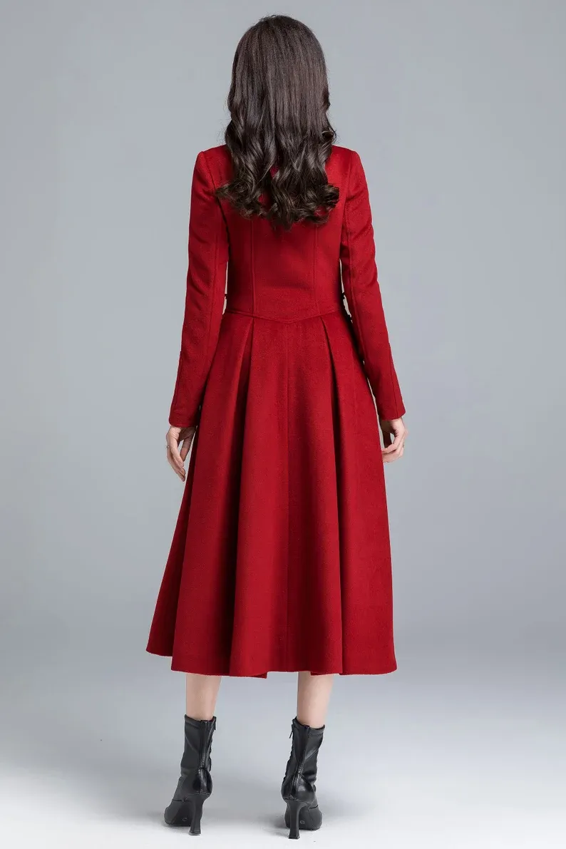 Wool coat, Asymmetrical wool coat 2482