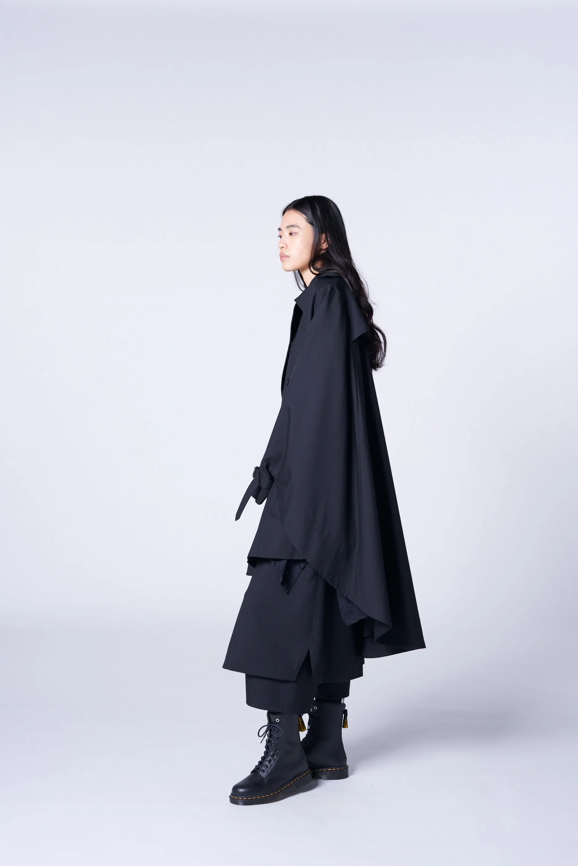 WOOL/POLYESTER GABARDINE JUMBO CAPE CLOAK