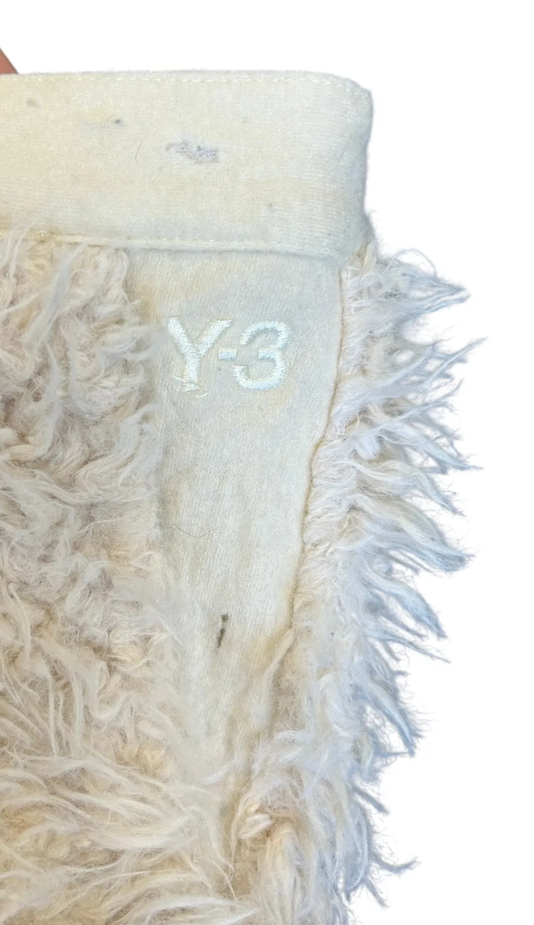 Y-3 Yohji Yamamoto x Adidas Cream Wool Fur Shorts