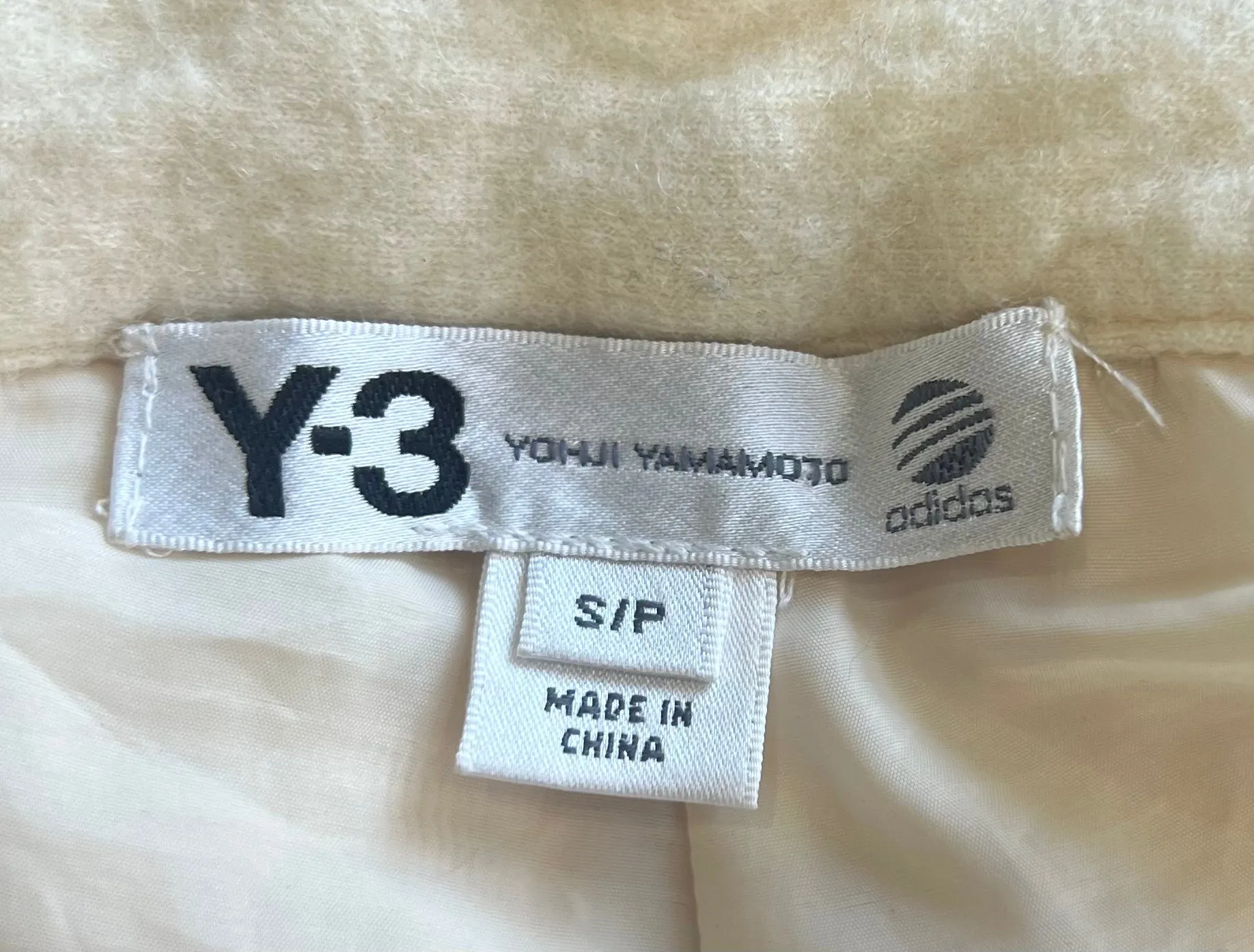 Y-3 Yohji Yamamoto x Adidas Cream Wool Fur Shorts