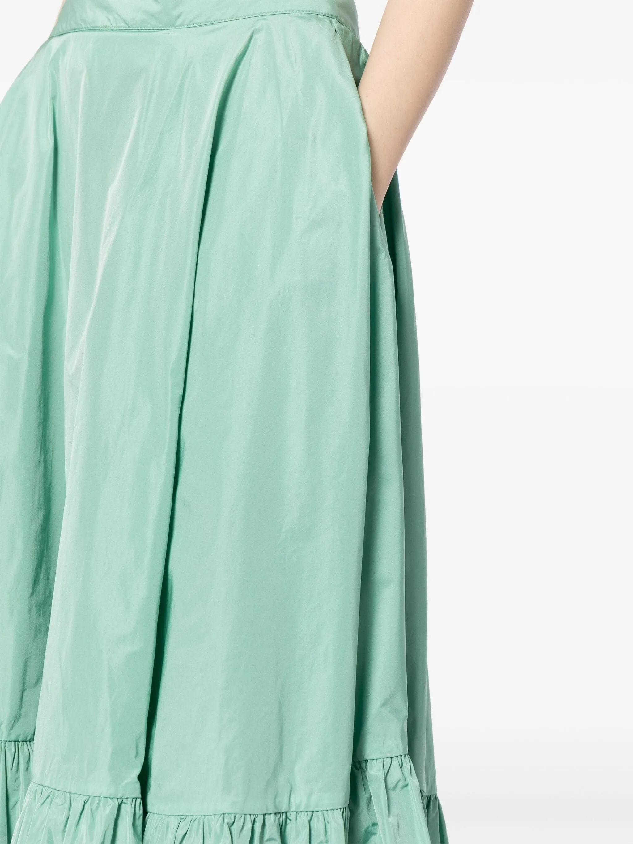 YARN DYED TAFFETA WATERPROOF MAXI SKIRT