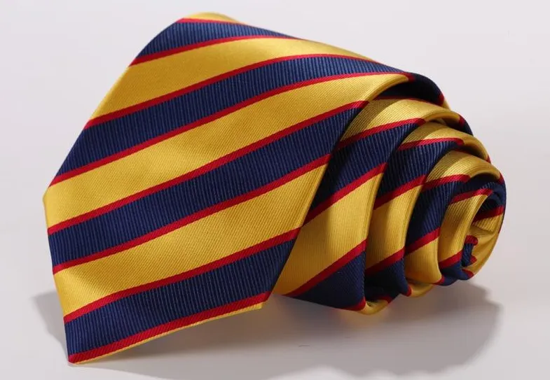 Yellow Gold & Navy Striped Necktie