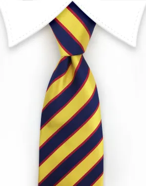 Yellow Gold & Navy Striped Necktie