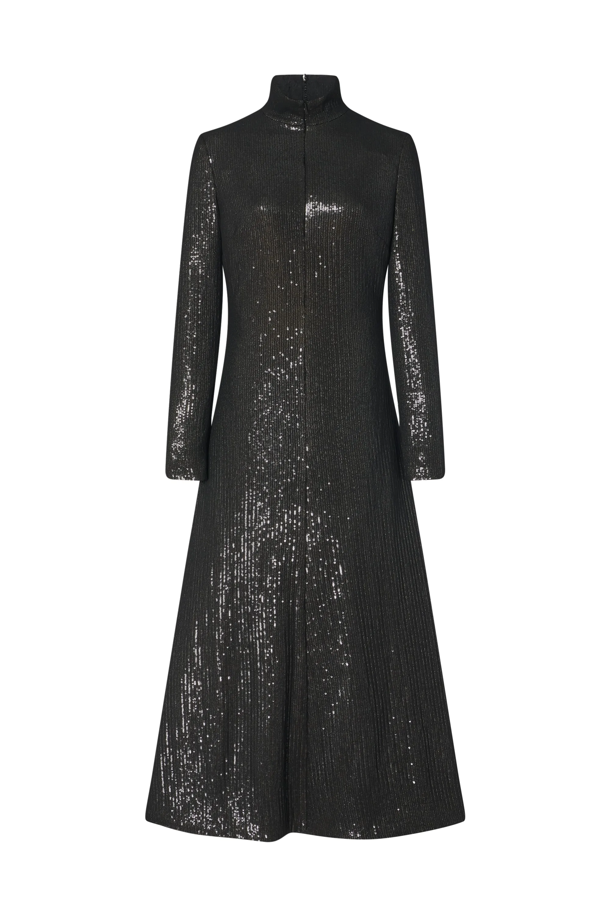 ZIP UP TURTLENECK DRESS - SEQUINS